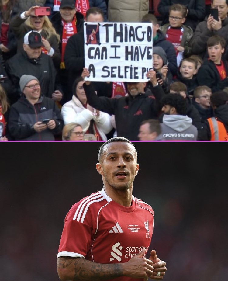 世界杯手机观看-克洛普传奇赛举牌：蒂亚戈，我可以与你合影吗？